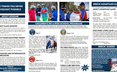 Breckenridge Ski and Ride School brochure Page 2 shot by Joseph Large